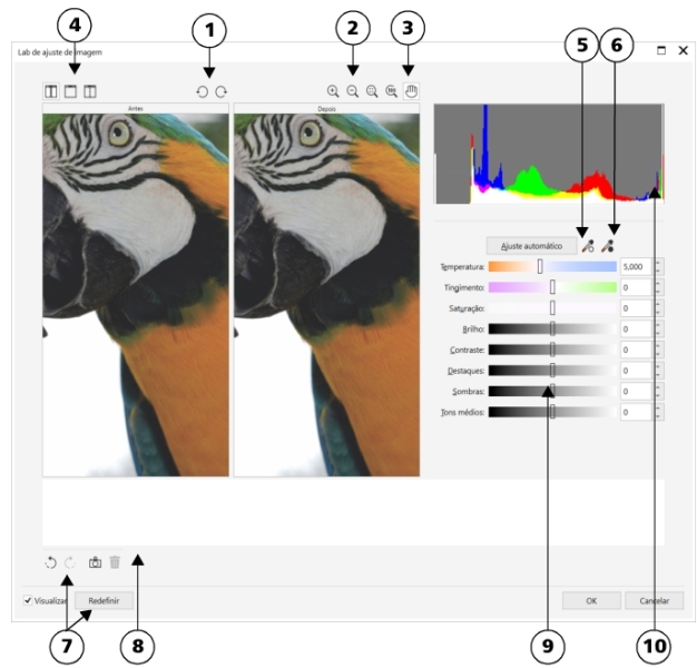 CorelDRAW Ajuda  Lab. de ajuste de imagem