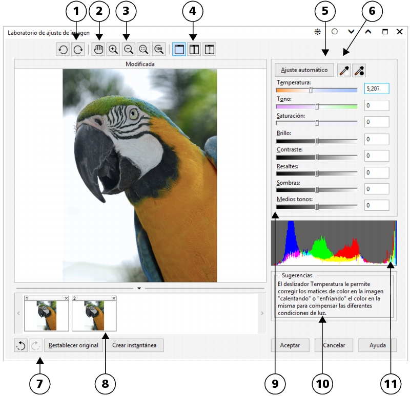 CorelDRAW Ajuda  Lab. de ajuste de imagem