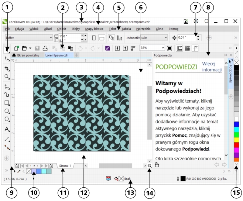 Coreldraw Tematy Pomocy Okno Aplikacji