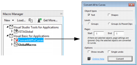 convert all text to curves coreldraw macros free download