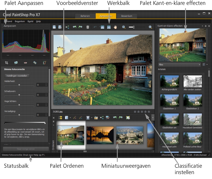 Corel Pro Help Werken in het Werkvlak aanpassen