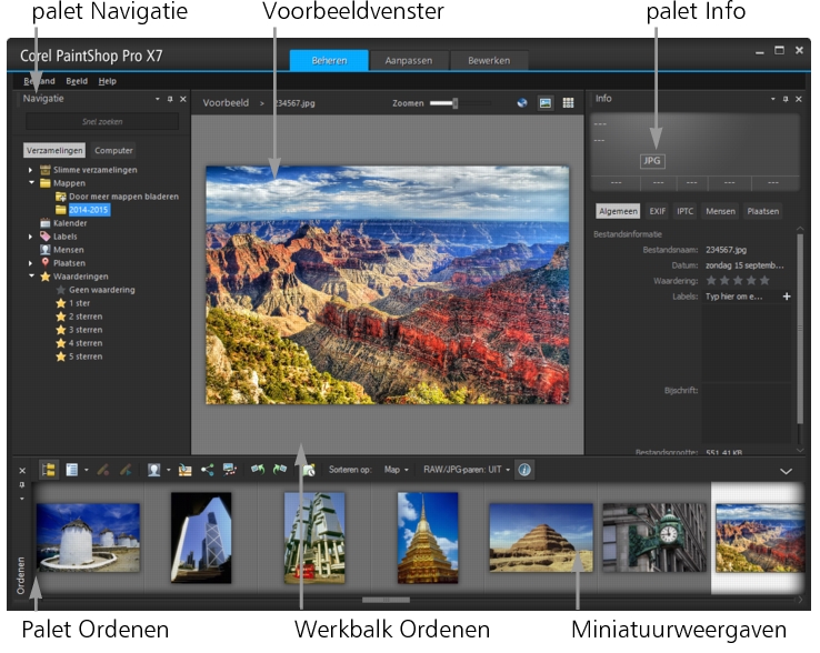 Corel Pro Help De werkvlakken verkennen