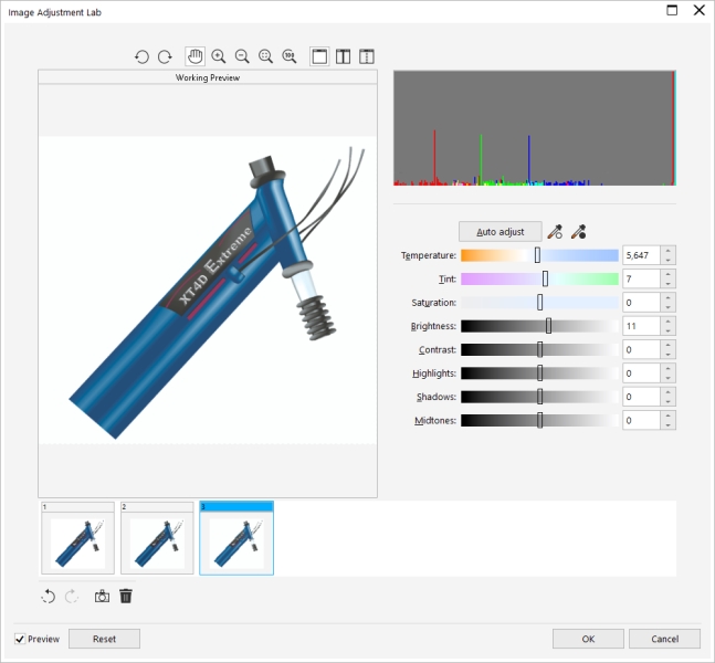 Corel DESIGNER Help | Image Adjustment Lab