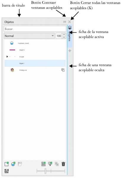 Corel PHOTO-PAINT Ayuda | Ventanas acoplables